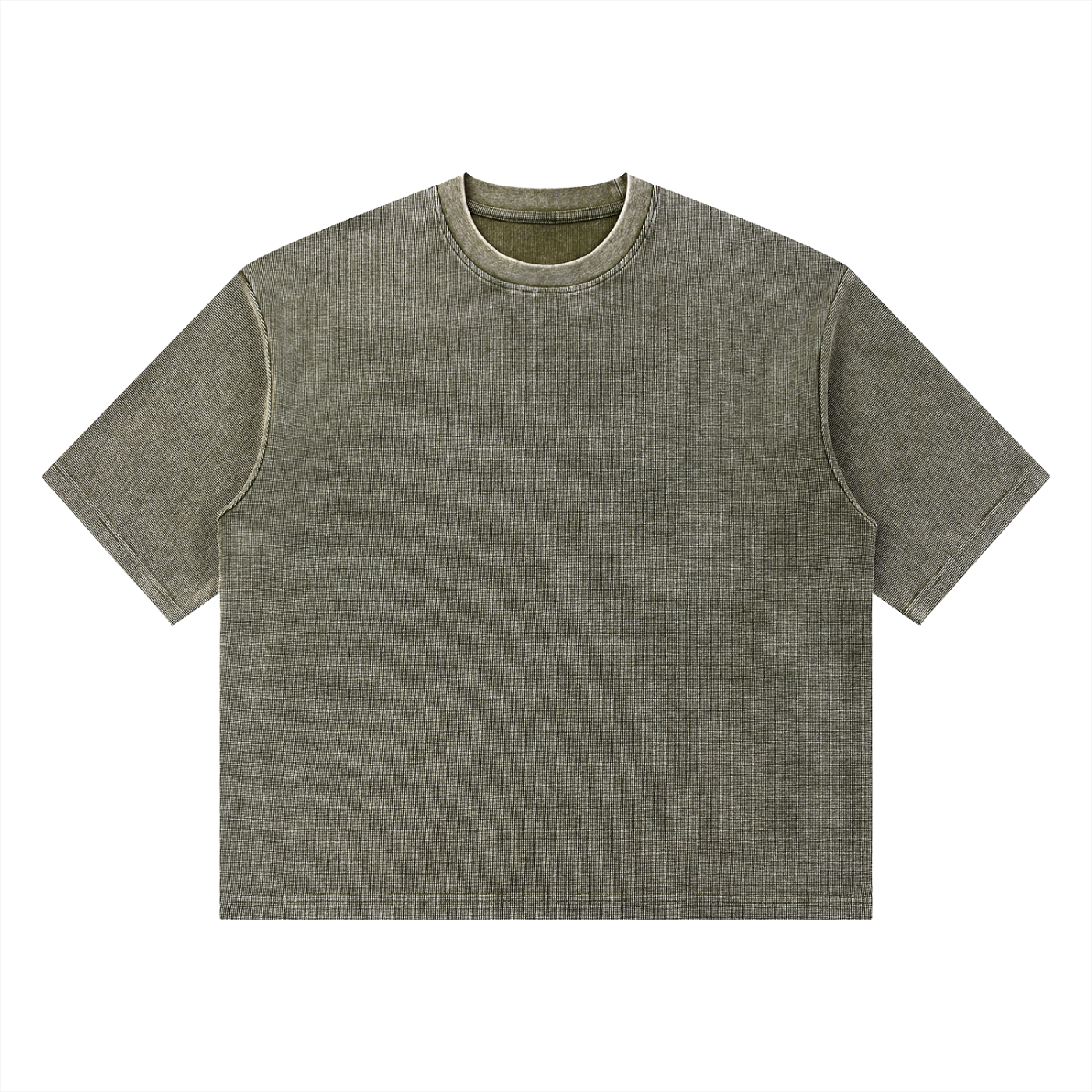 Unisex Mineral Wash Waffle Boxy T-Shirt – Oversized Textured Streetwear Tee