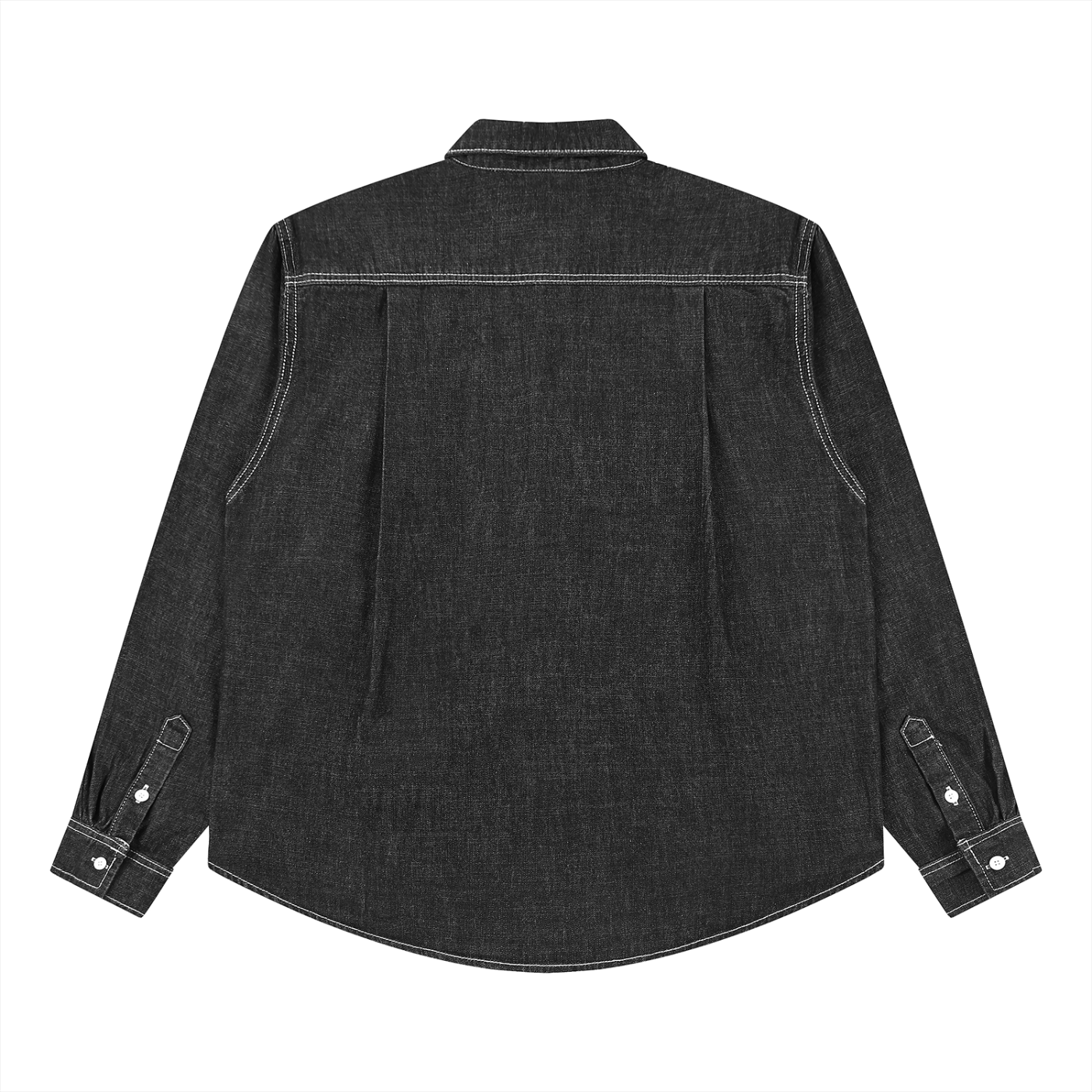 Unisex Vintage Wash Denim Shirt – Oversized Retro Button-Up Streetwear Denim Top