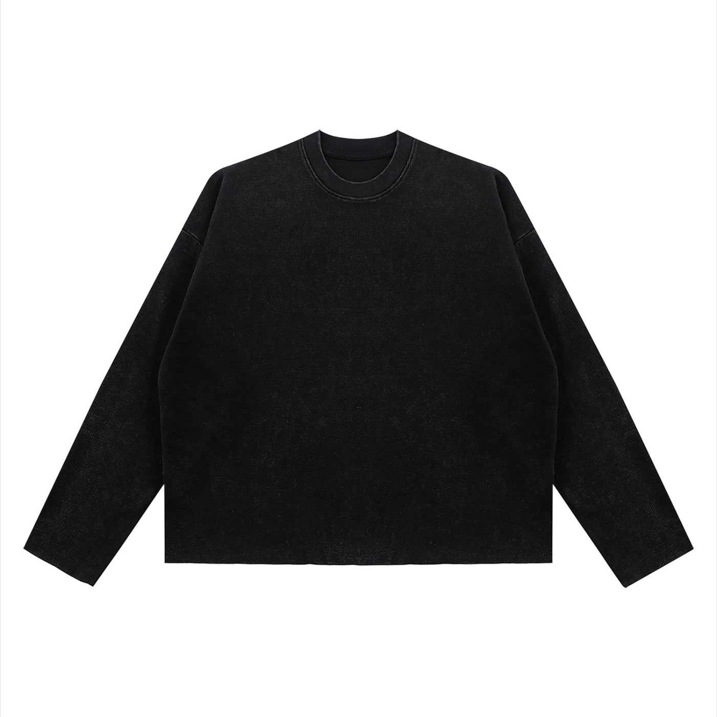 Unisex Vintage Wash Boxy Waffle Raw Edge T-Shirt – Oversized Premium Streetwear Tee
