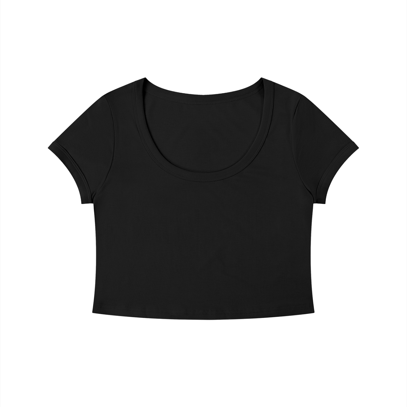 Women's Solid Color Slim Crop T-Shirt – Fitted Everyday Essential Crop Top