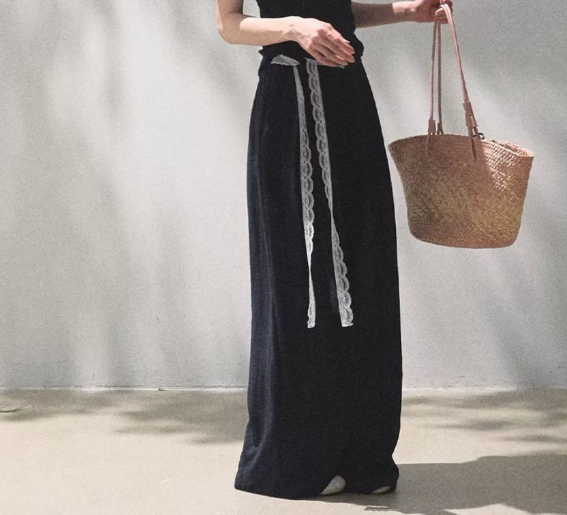 Linen Off-Shoulder Patchwork Casual Pant Set