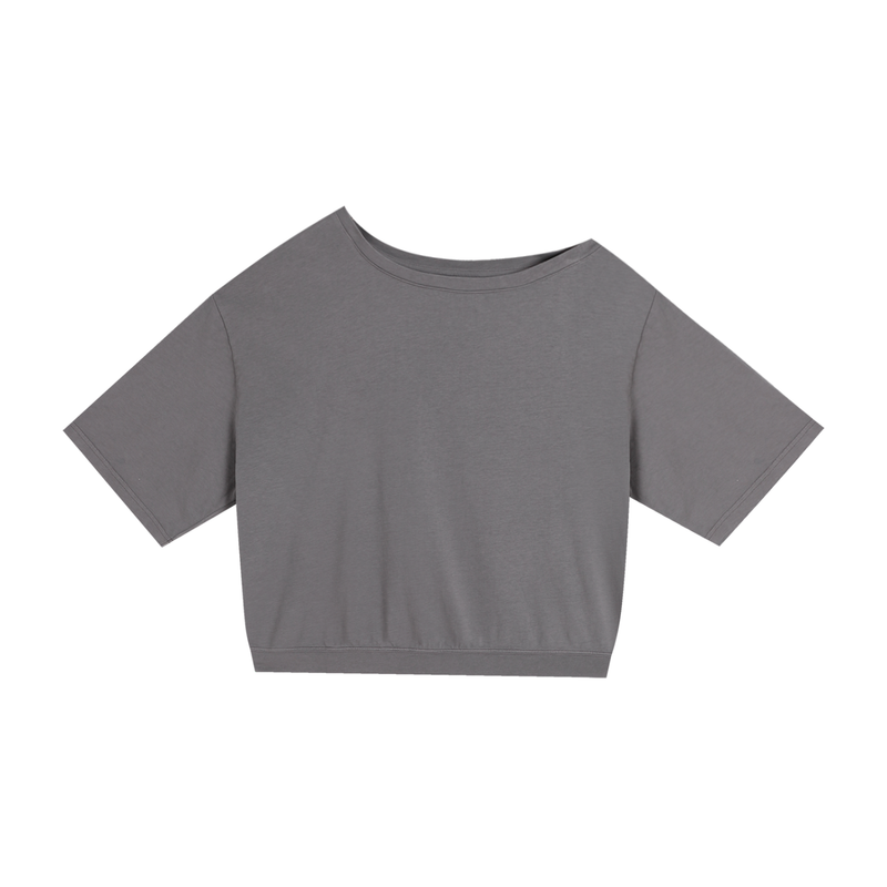 Asymmetric Shoulder Oversized Cotton T-Shirt