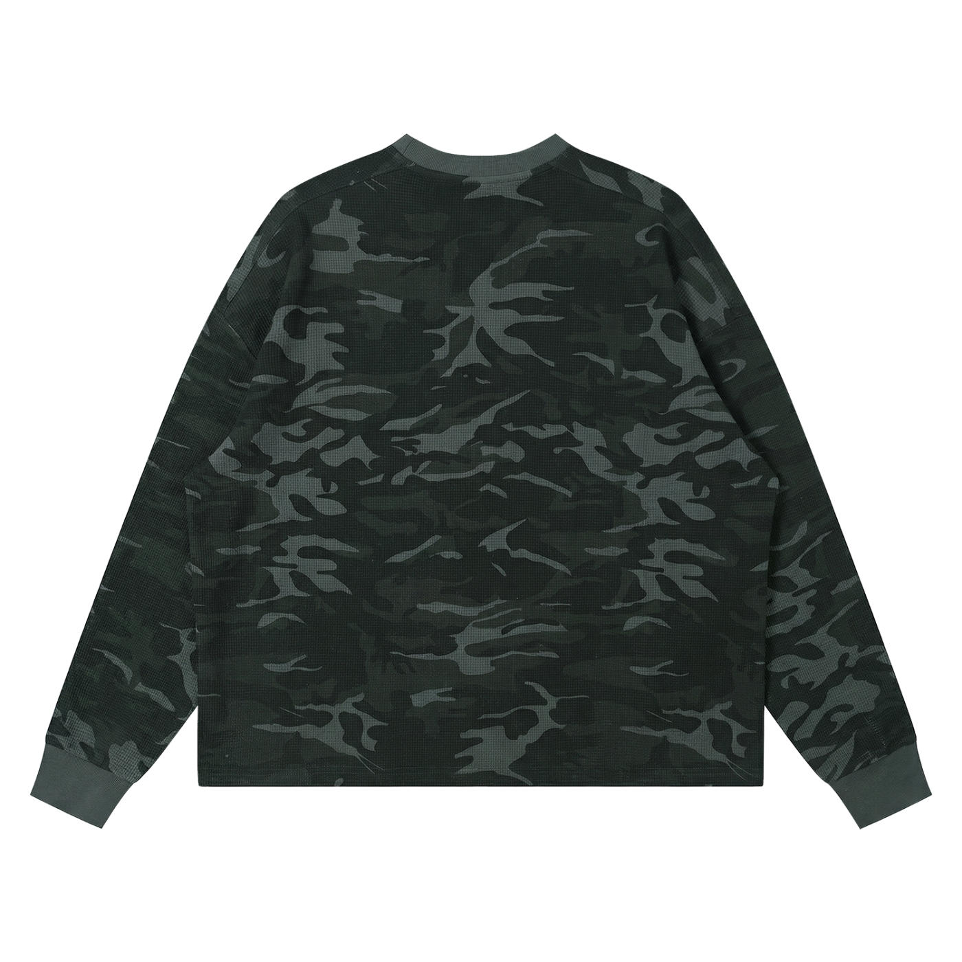 Unisex Waffle Boxy Long Sleeve T-Shirt – Oversized Textured Streetwear Tee
