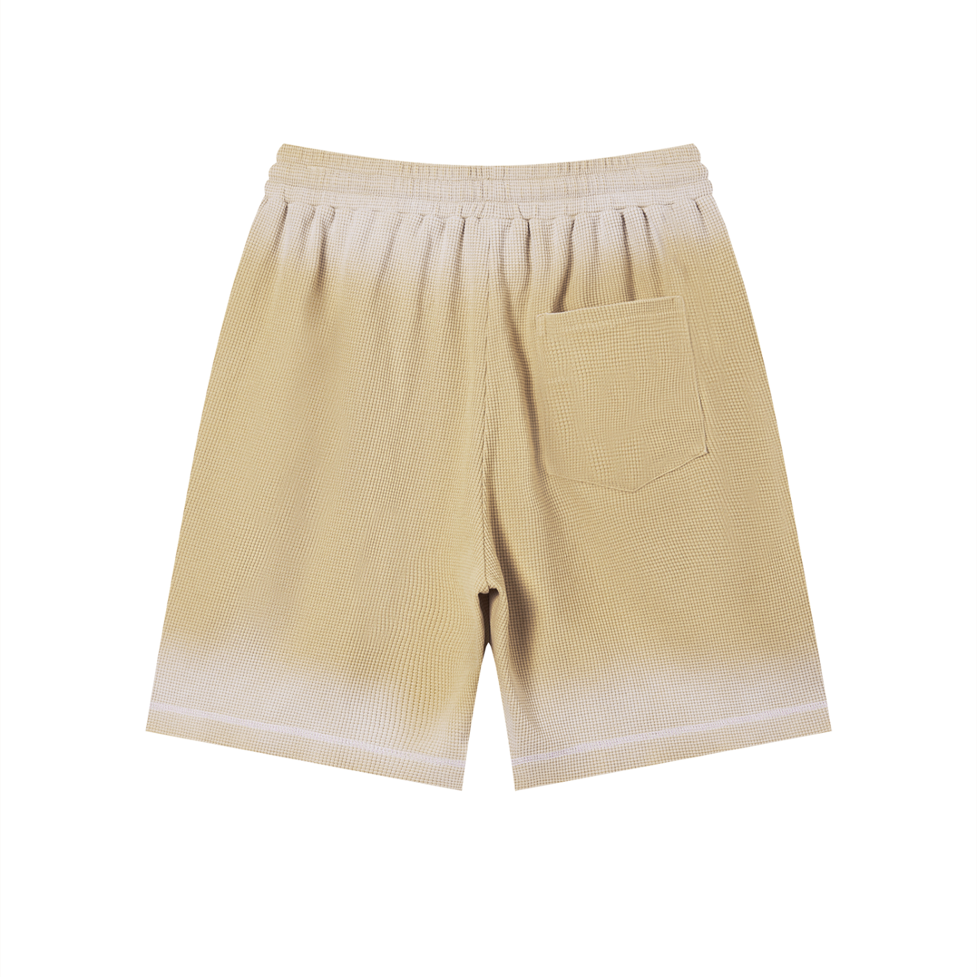 Unisex Vintage Sunfade Waffle Raw Hem Shorts – Oversized Streetwear Lounge Shorts