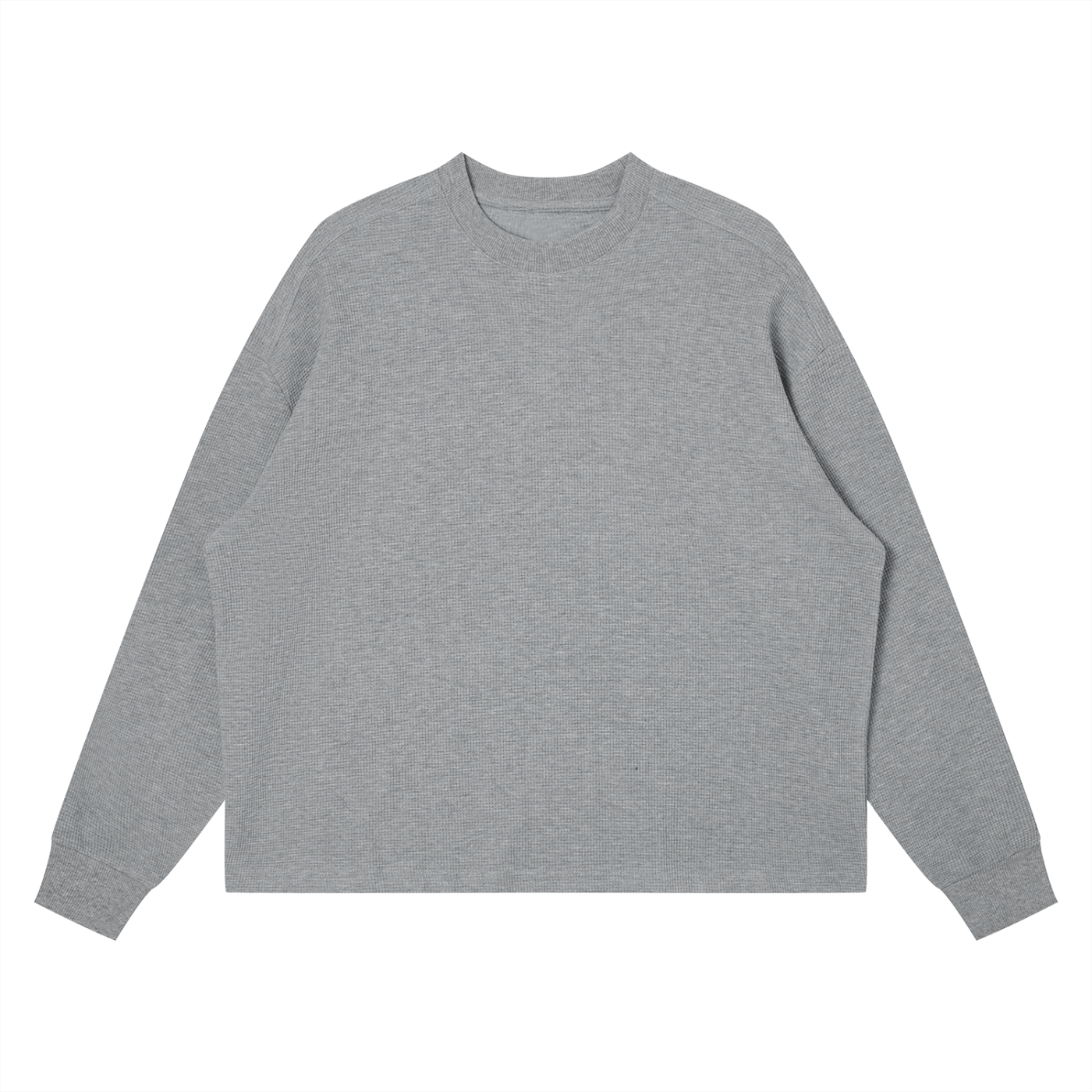 Unisex Waffle Boxy Long Sleeve T-Shirt – Oversized Textured Streetwear Tee
