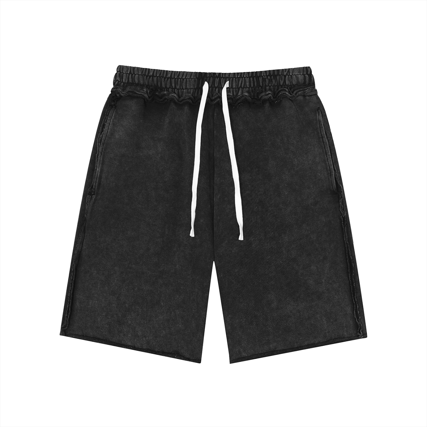 Unisex Mineral Wash Raw Edge Shorts – Oversized Premium Streetwear Shorts