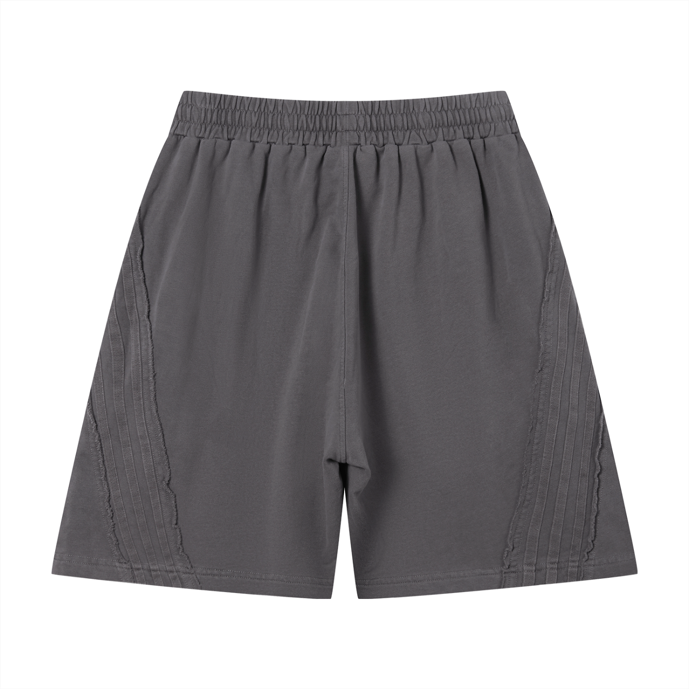 Unisex Vintage Wash Raw Edge Shorts – Oversized Streetwear Sweat Shorts