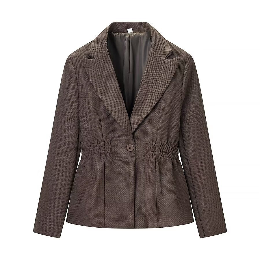 Womens Versatile Belted Blazer With Long Sleeves