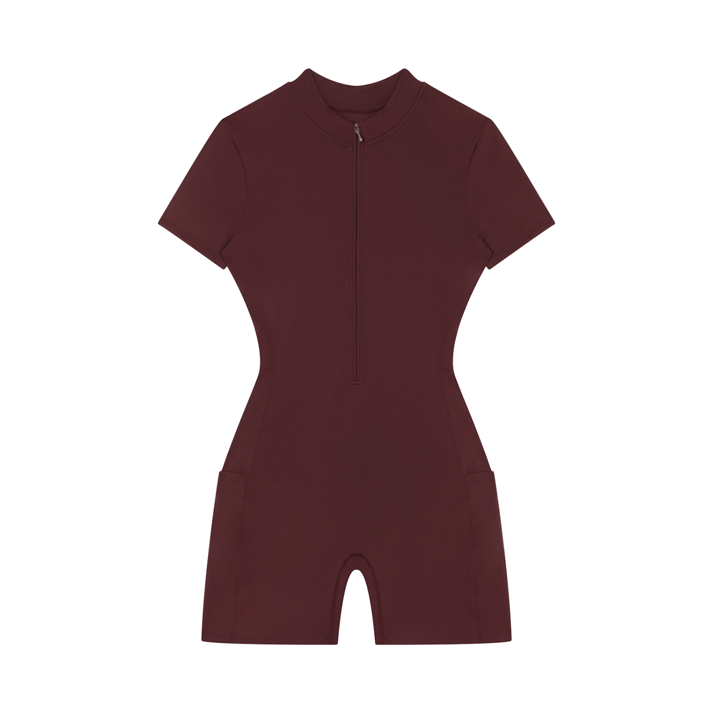 Women's Quarter Zip Short Sleeve Romper – Athletic One-Piece Activewear Jumpsuit