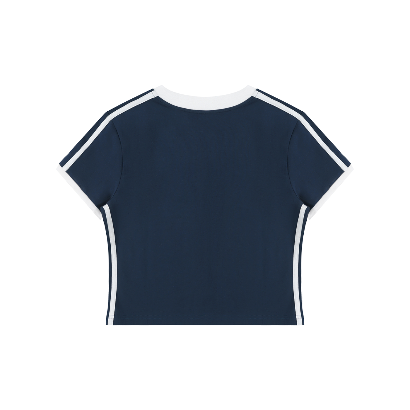 Women's Retro Binding V-Neck Crop T-Shirt – Slim Fit Vintage Crop Top