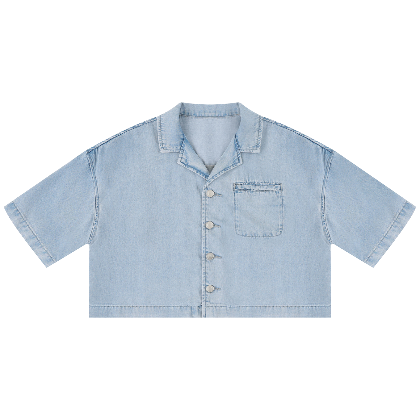 Women's Vintage Wash Boxy Cropped Shirt – Oversized Retro Crop Top Streetwear Tee