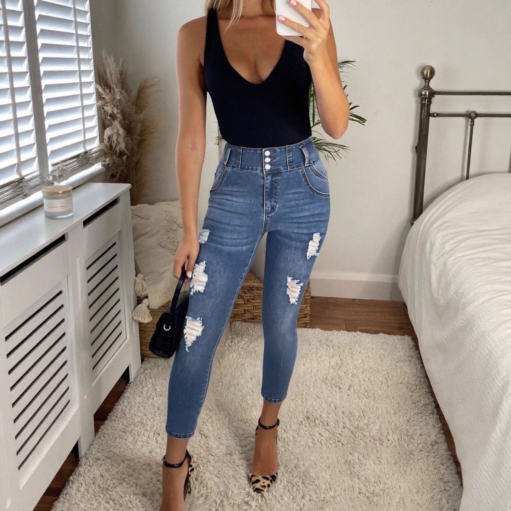 Stylish Outdoor Sports Fitness Jeans