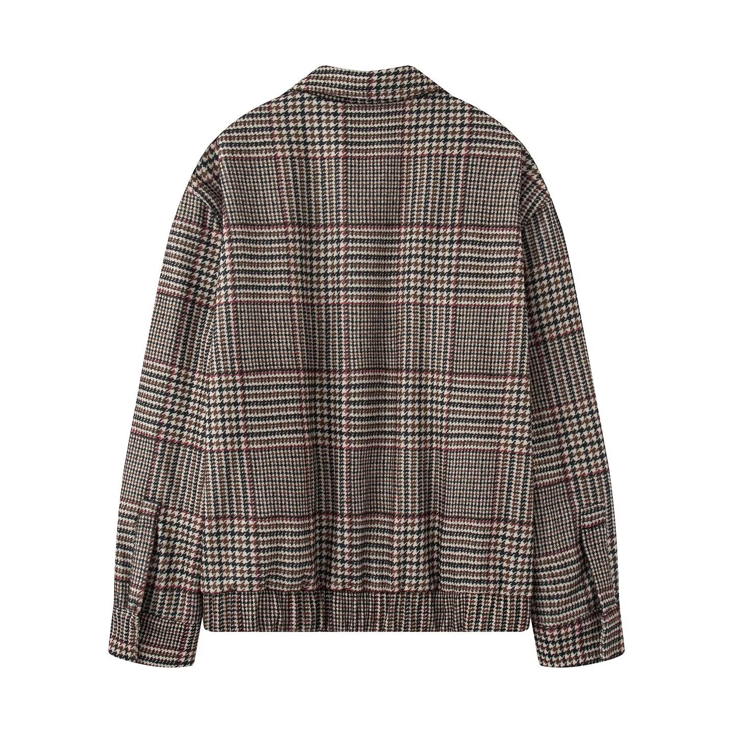 Retro Houndstooth Pilot Quilted Jacket Coats
