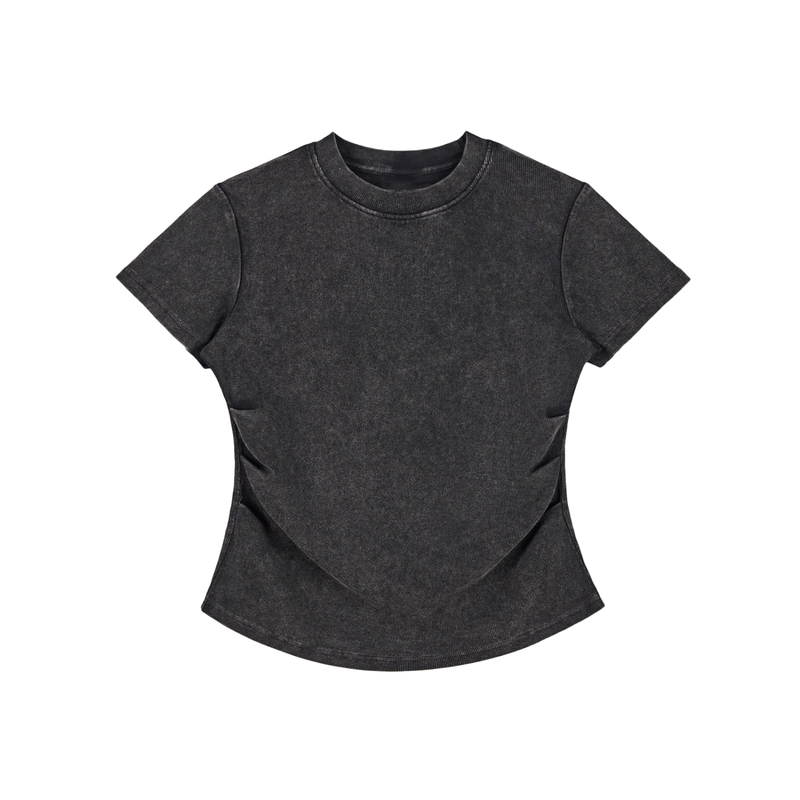 Vintage Washed Bodycon Cotton T-Shirt