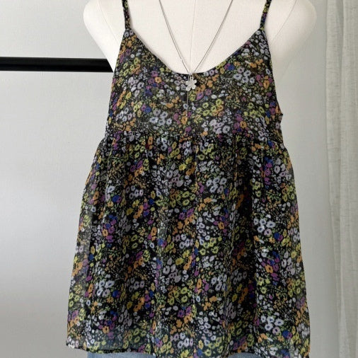 Korean-style Retro Floral Slip Vest Womens Resort Style