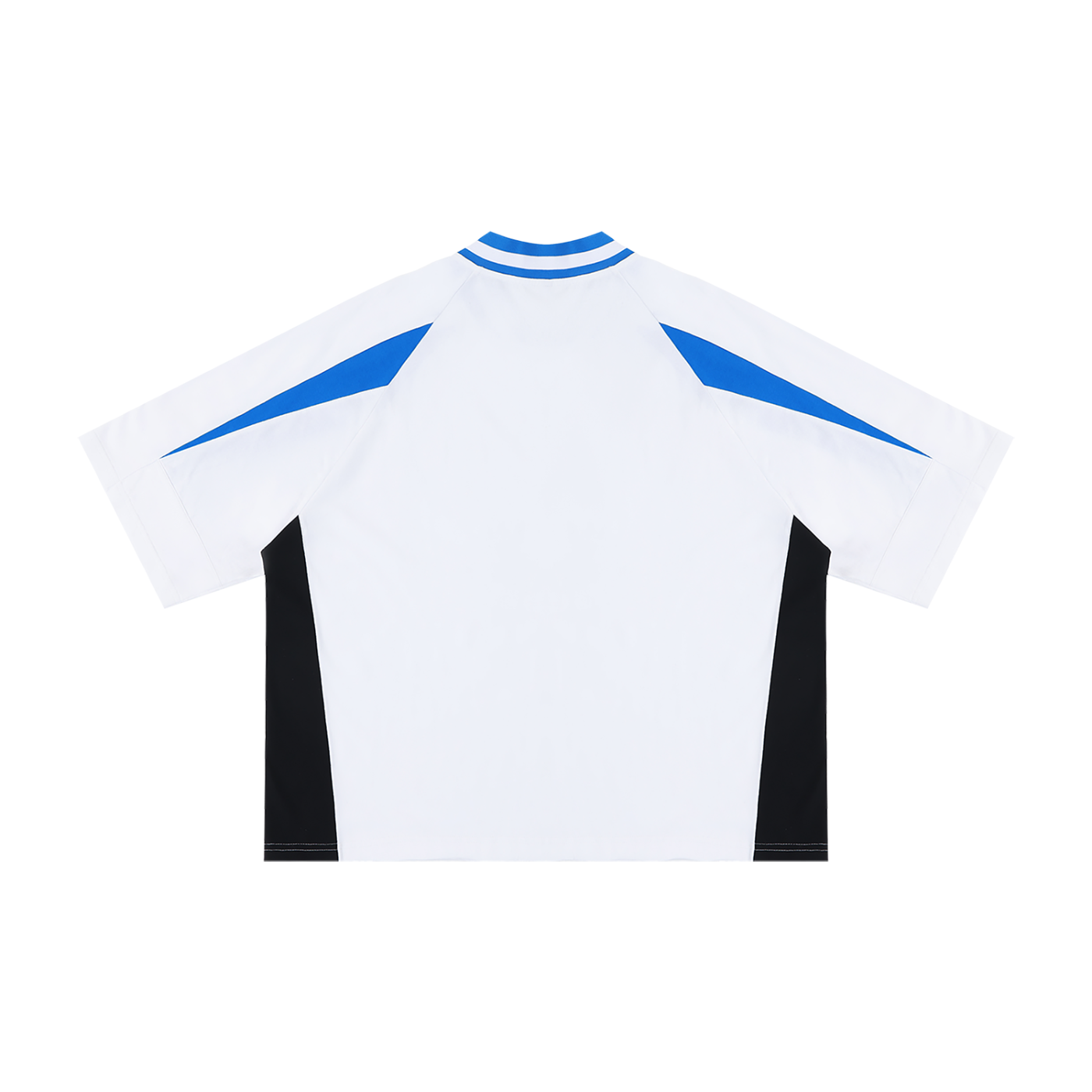 Unisex Oversized Color Block V-Neck T-Shirt – Retro Streetwear Contrast Tee