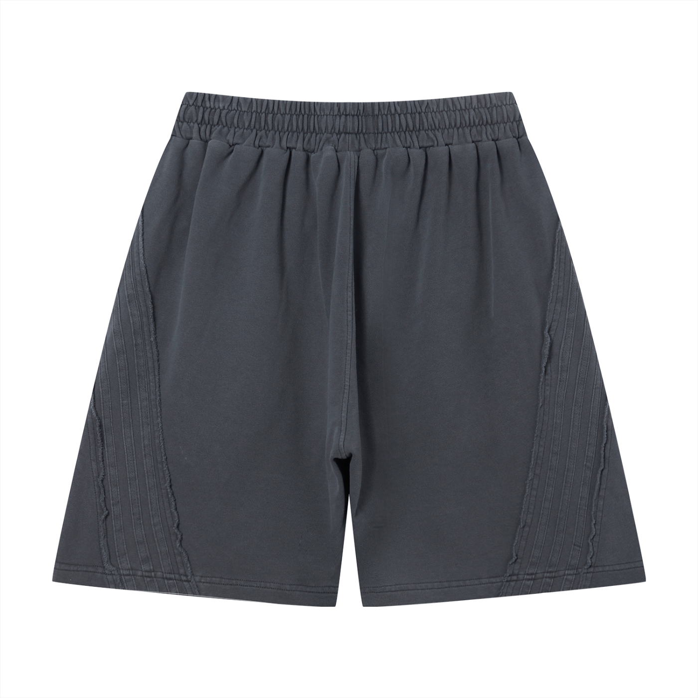 Unisex Vintage Wash Raw Edge Shorts – Oversized Streetwear Sweat Shorts