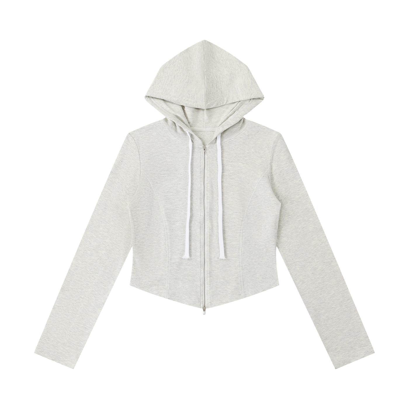 Women's Slim Cropped Full-Zip Hoodie – Fitted Athleisure Sweatshirt