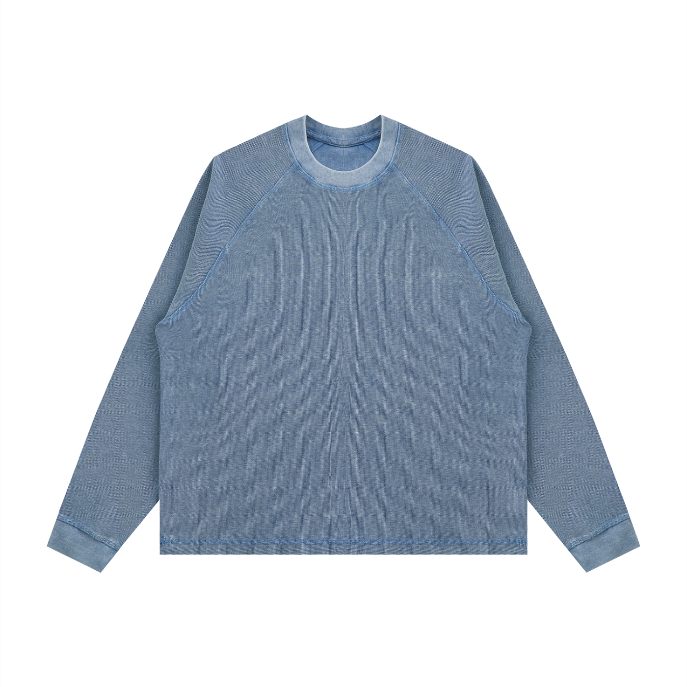 Unisex Vintage Wash Boxy Waffle T-Shirt – Oversized Textured Streetwear Tee