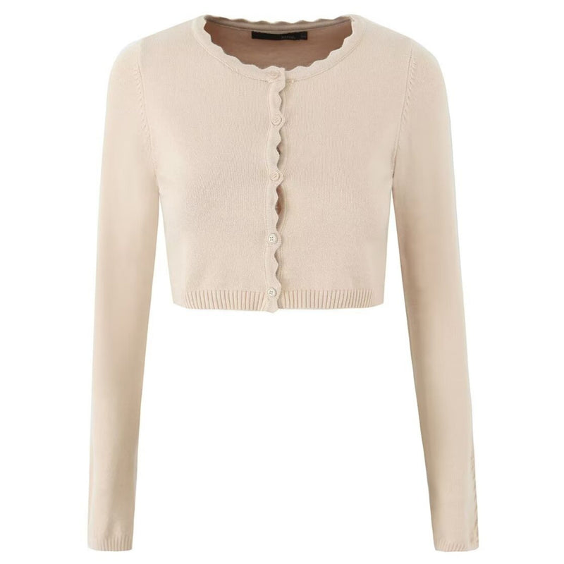 Cropped Patchwork Knit Cardigan Jacket – Women