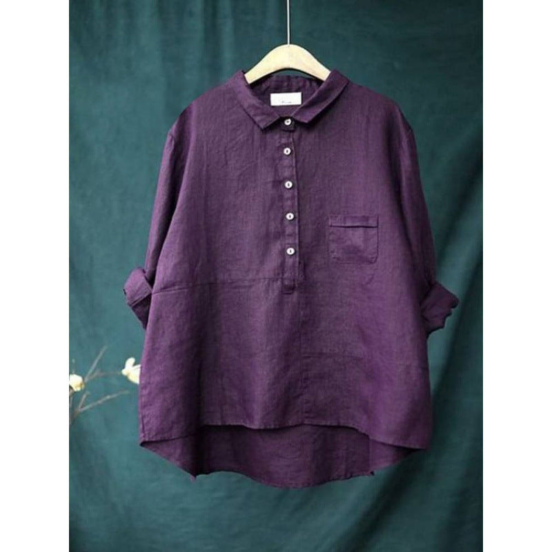 Printed Hawaiian Long-Sleeve Shirt For Women