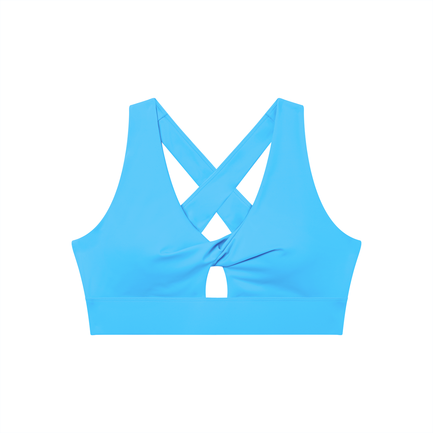 Women's Twist Front V-Neck Sports Bra – Seamless Medium Support Activewear Bra