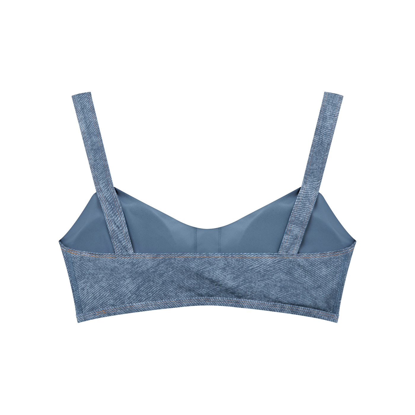 Women's Faux Denim Sports Bra – Medium Support Stretch Active Bra