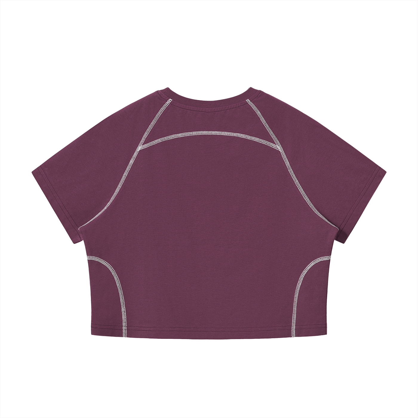 Women's Contrast Stitch Raglan Crop T-Shirt – Slim Fit Retro Crop Top