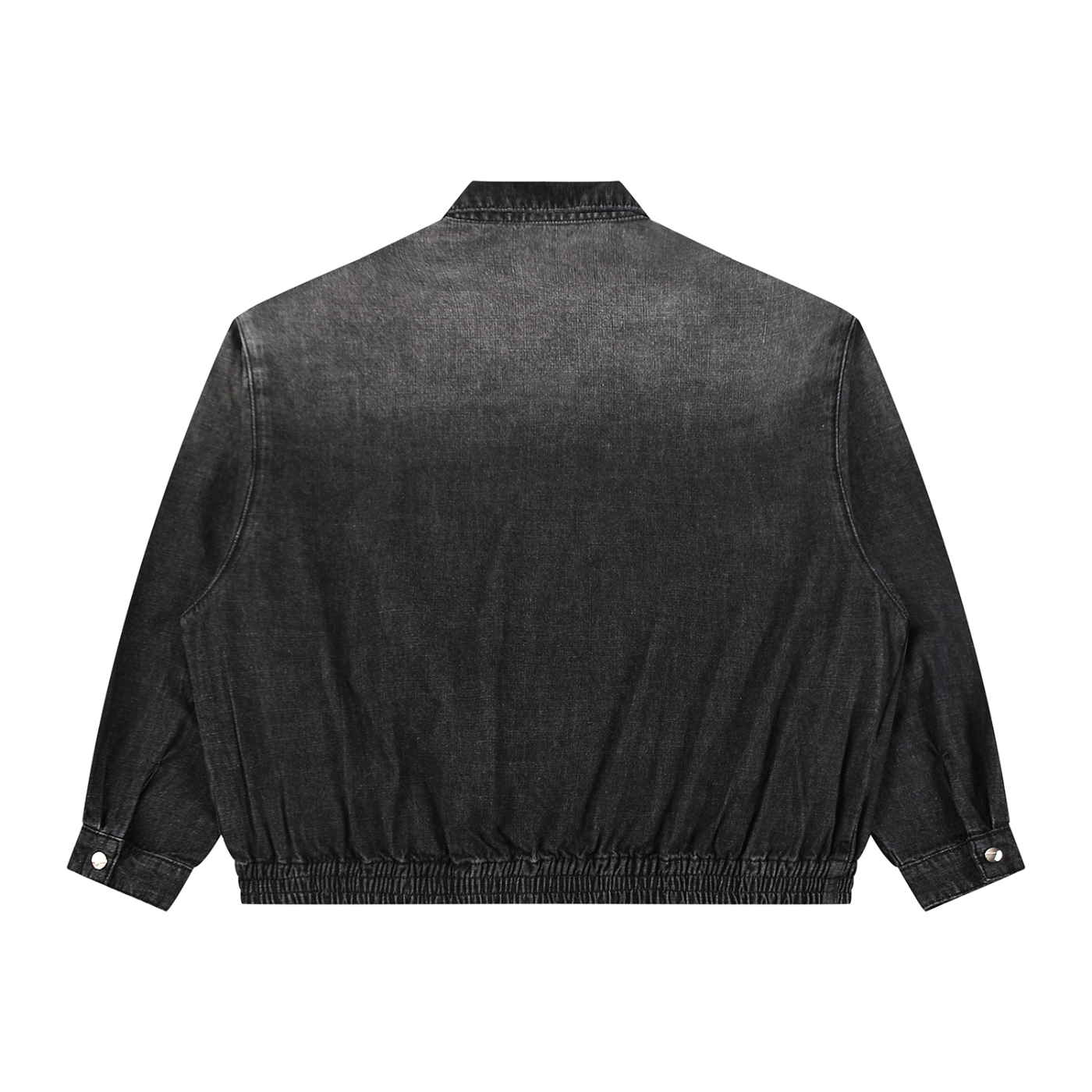 Unisex Vintage Wash Full Zip Denim Jacket – Oversized Retro Streetwear Jean Jacket