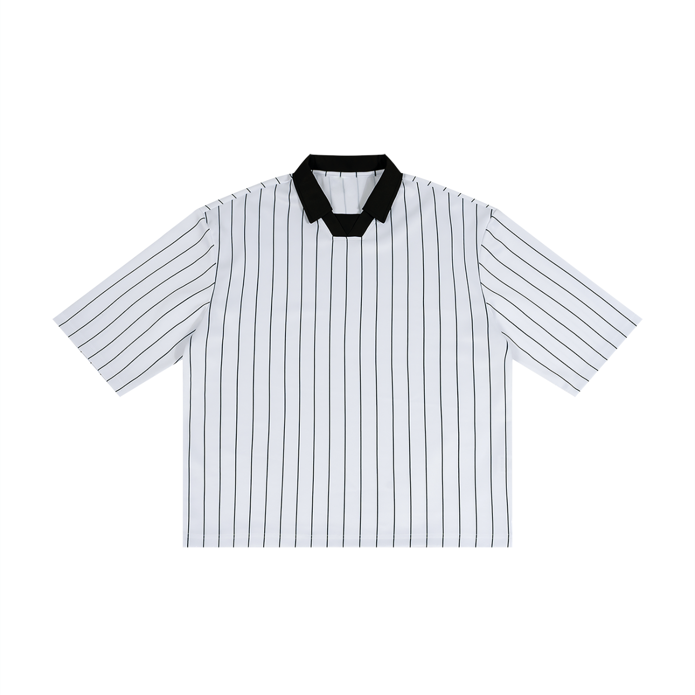 Unisex Pinstripe Collared Soccer Jersey – Oversized Retro Soccer Shirt