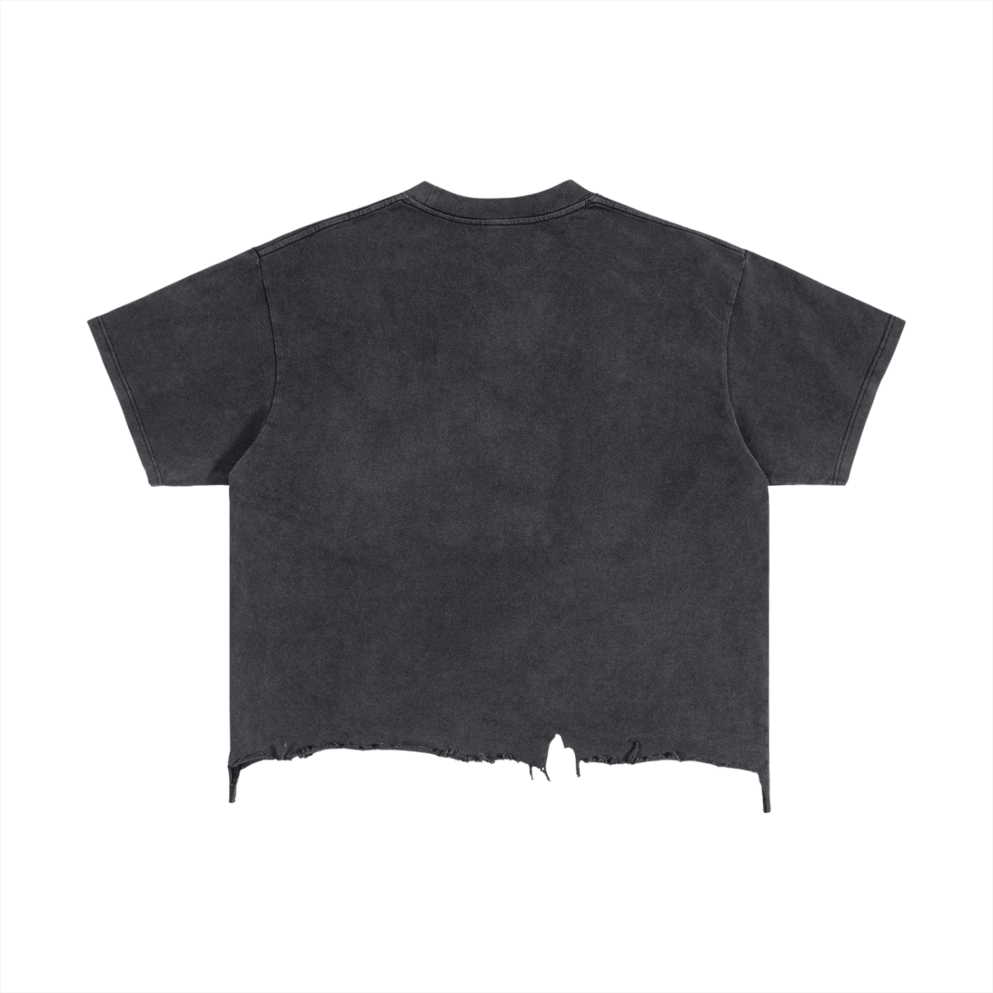 Unisex Vintage Wash Distressed Hem T-Shirt – Oversized Boxy Retro Streetwear Tee