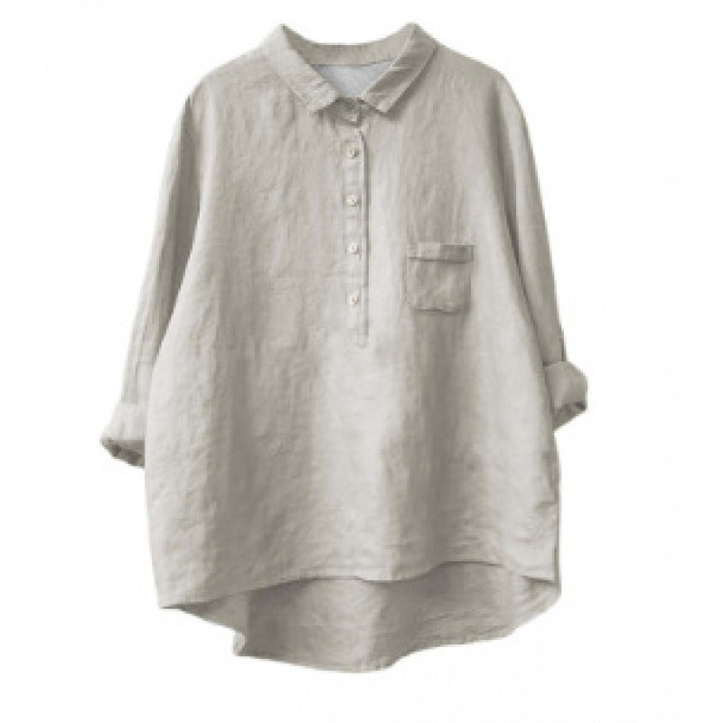 Printed Hawaiian Long-Sleeve Shirt For Women