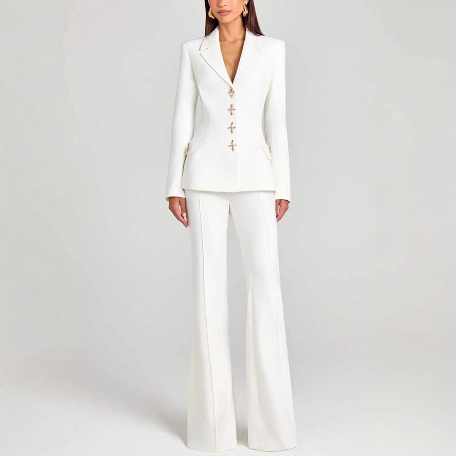 Women's Solid-Colored Casual Fashion Long-Sleeve Blazer