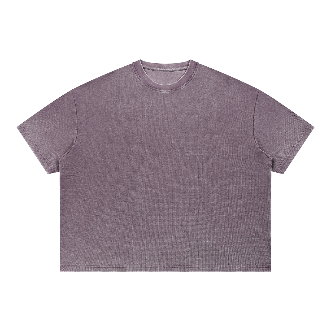 Unisex Vintage Wash Sunfade Waffle T-Shirt – Oversized Boxy Retro Streetwear Tee