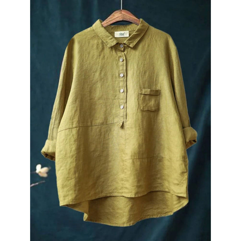 Printed Hawaiian Long-Sleeve Shirt For Women