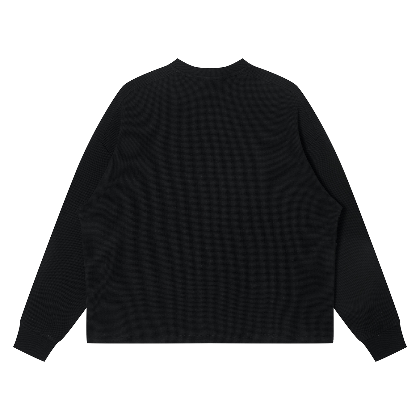 Unisex Waffle Boxy Long Sleeve T-Shirt – Oversized Textured Streetwear Tee