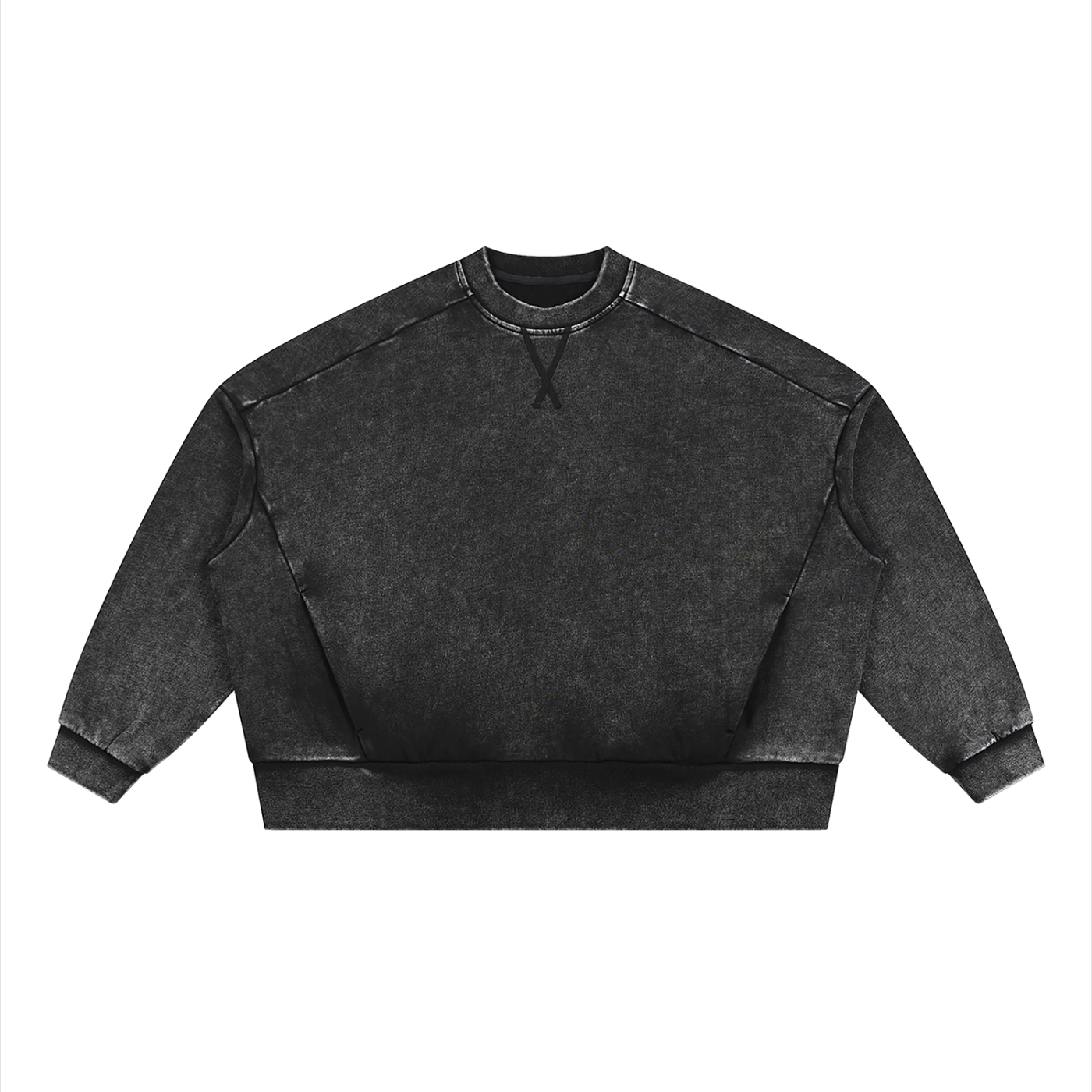 Unisex Mineral Wash Boxy Sweatshirt – Oversized Heavyweight Vintage Streetwear Crewneck