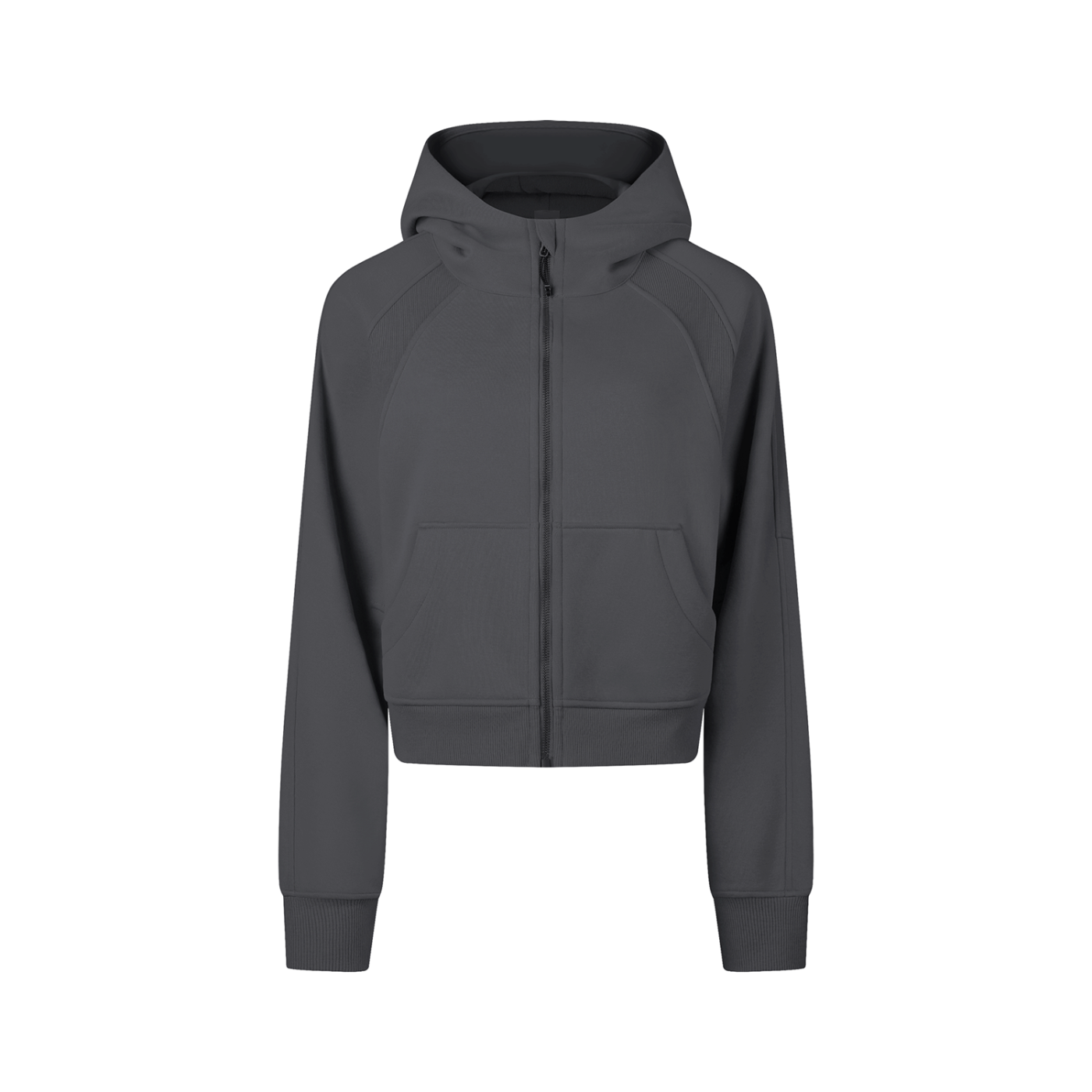 Cropped Zip-Through Hoodie
