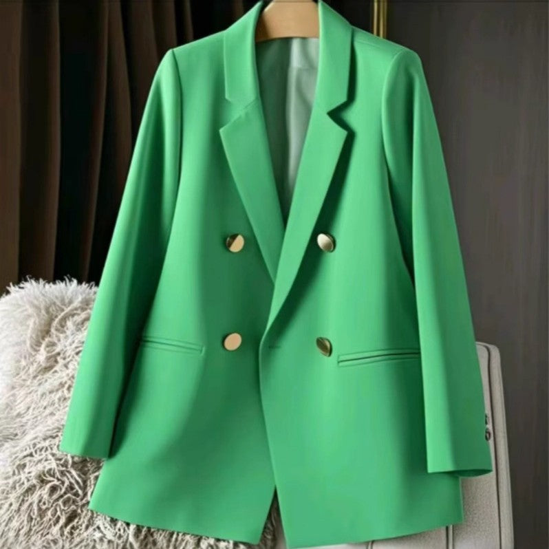 Women's Solid-Colored Defined-Waist Blazer