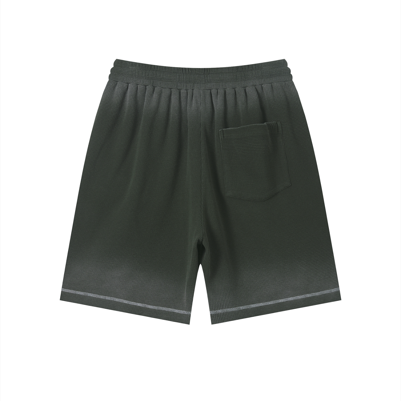 Unisex Vintage Sunfade Waffle Raw Hem Shorts – Oversized Streetwear Lounge Shorts