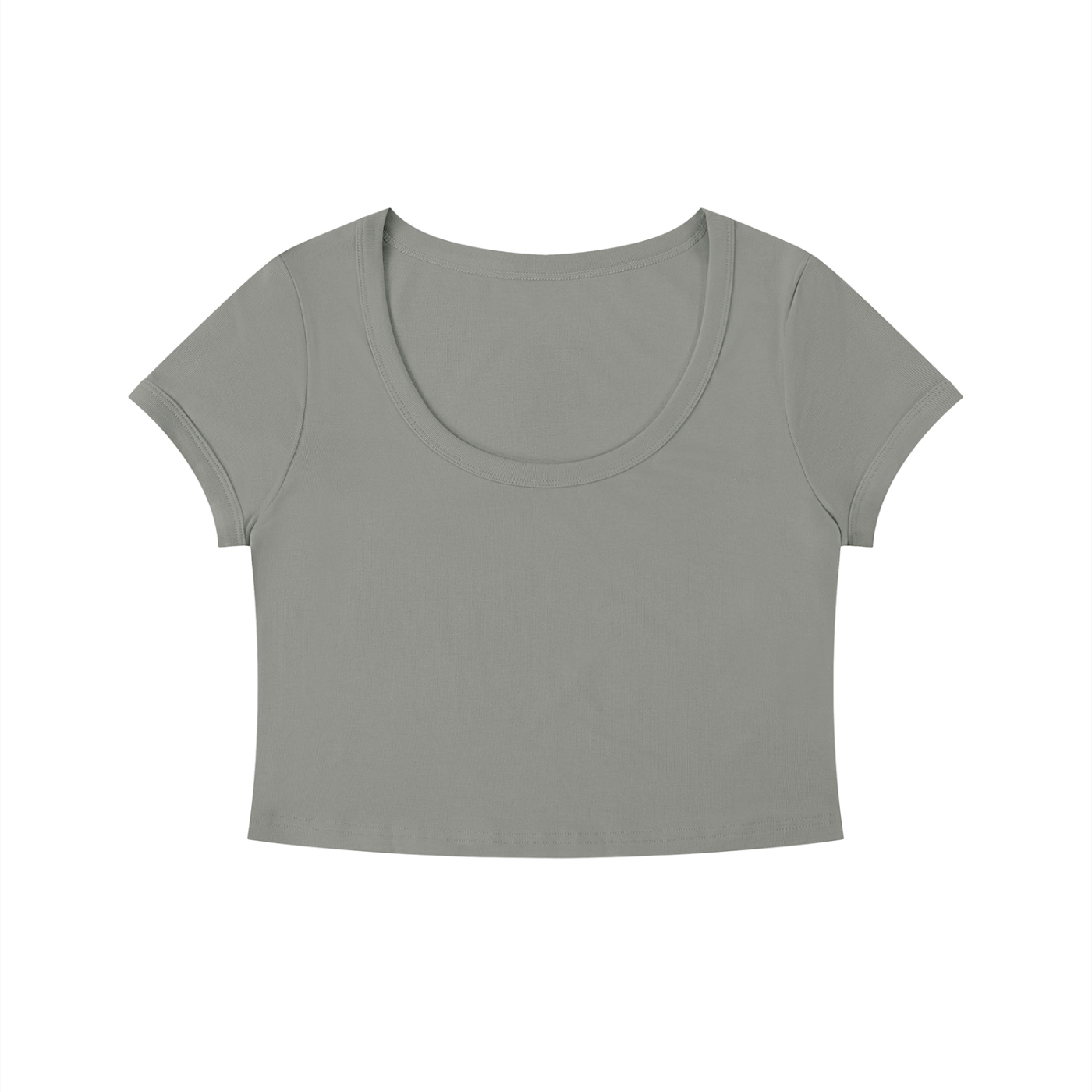 Women's Solid Color Slim Crop T-Shirt – Fitted Everyday Essential Crop Top