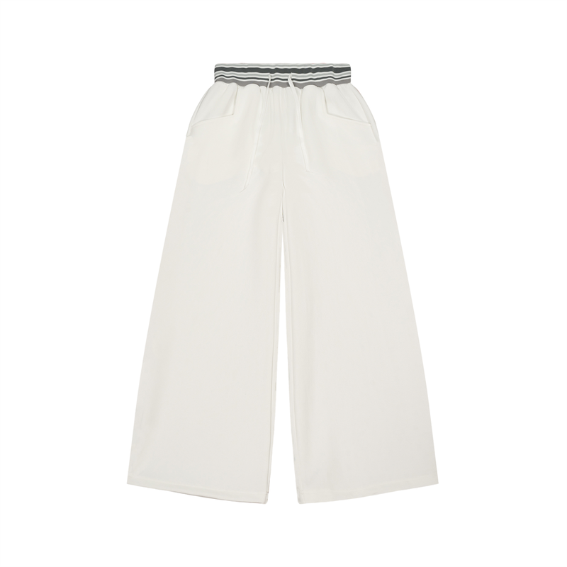 Striped Waist Wide Leg Pants