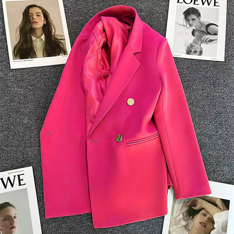 Women's Solid-Colored Defined-Waist Blazer
