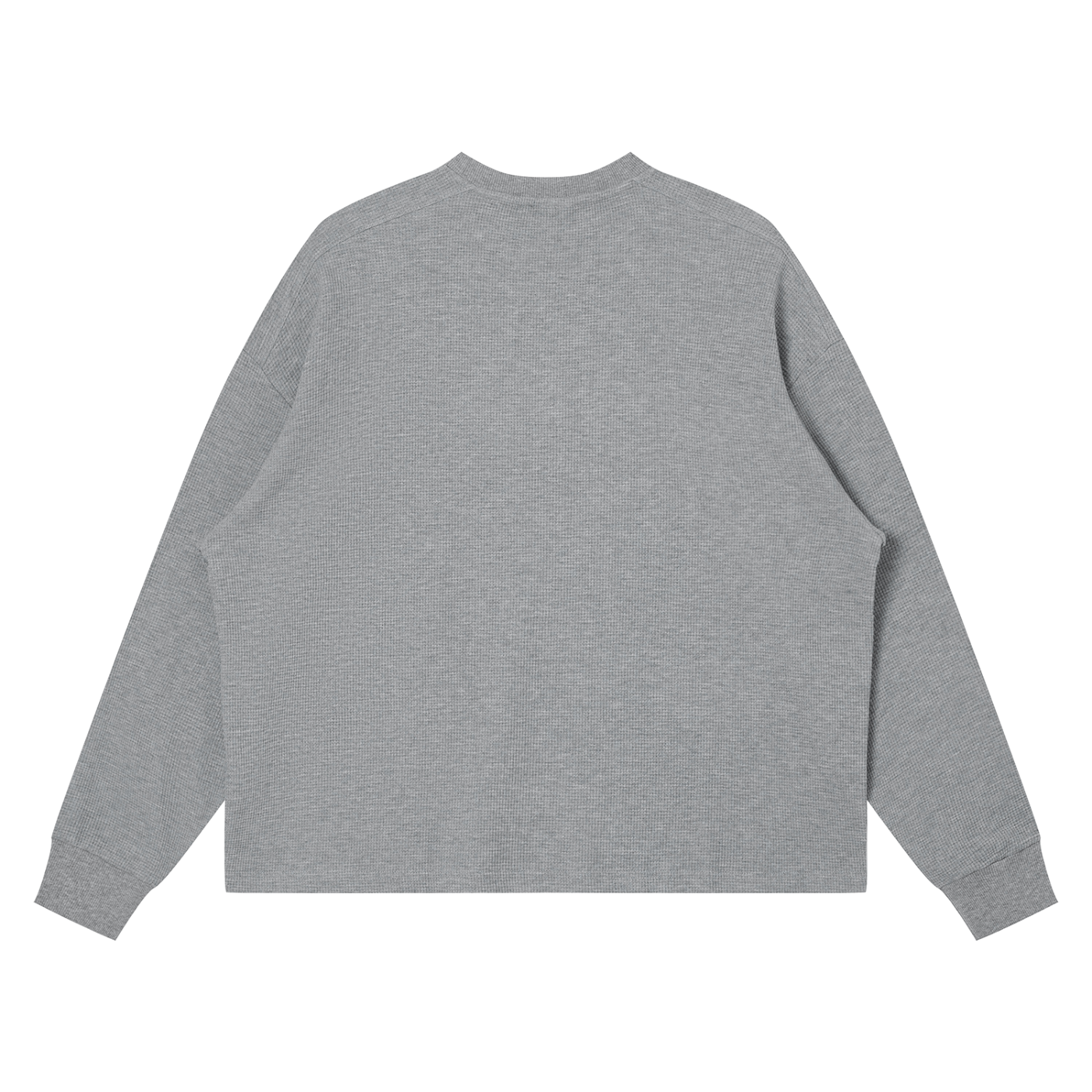 Unisex Waffle Boxy Long Sleeve T-Shirt – Oversized Textured Streetwear Tee