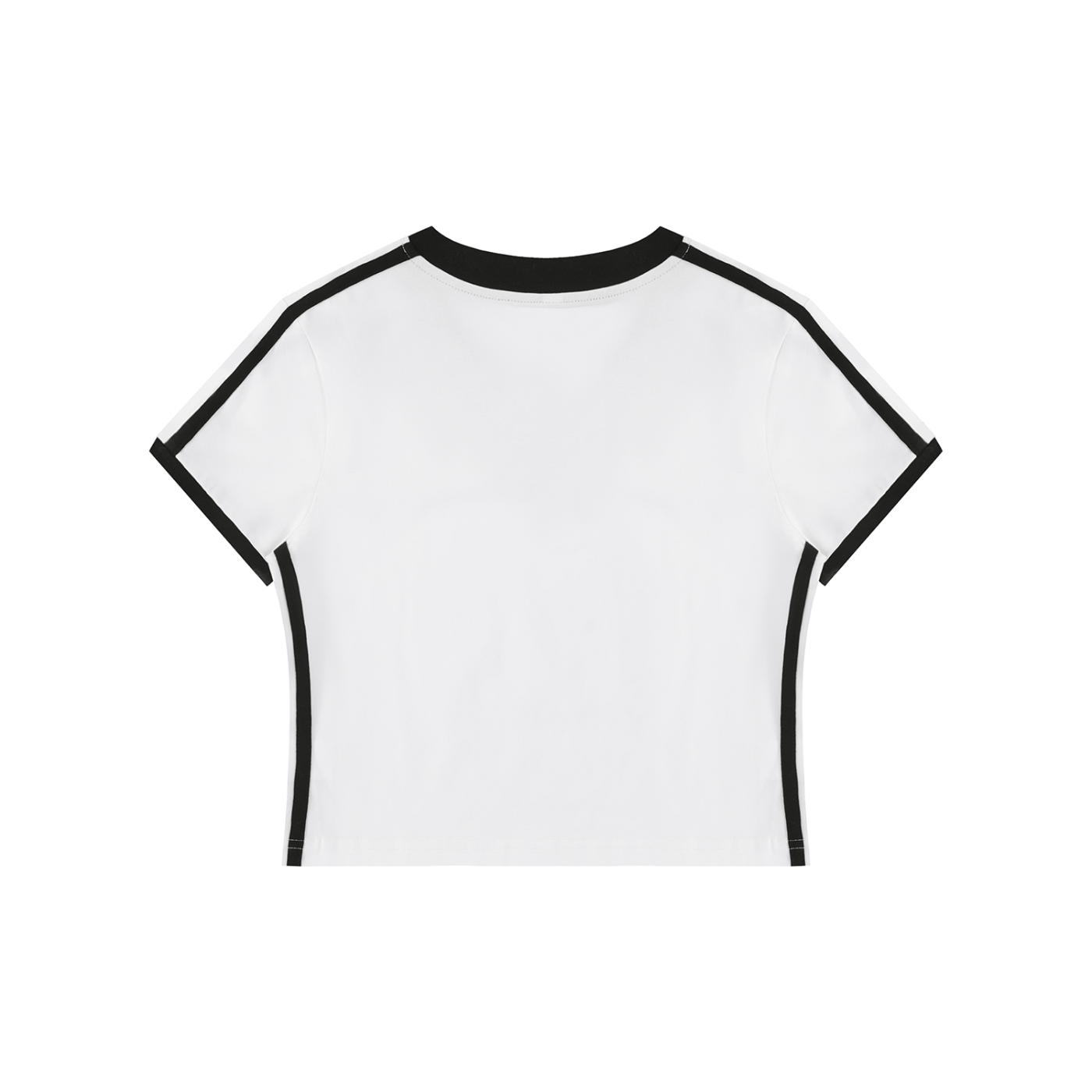 Women's Retro Binding V-Neck Crop T-Shirt – Slim Fit Vintage Crop Top