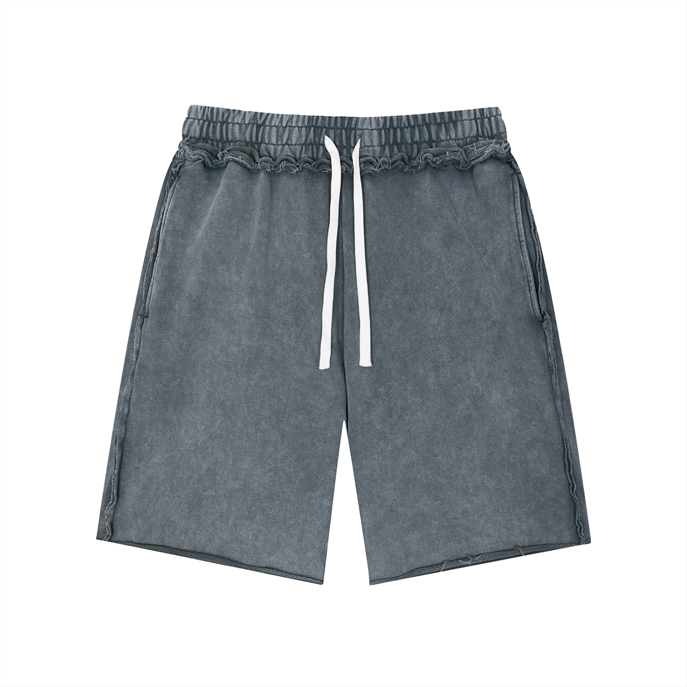 Unisex Mineral Wash Raw Edge Shorts – Oversized Premium Streetwear Shorts