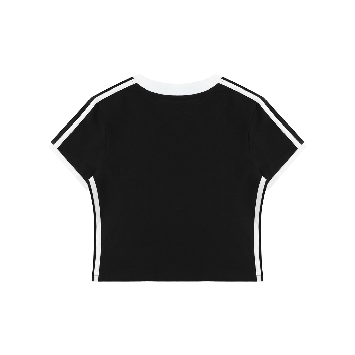 Women's Retro Binding V-Neck Crop T-Shirt – Slim Fit Vintage Crop Top