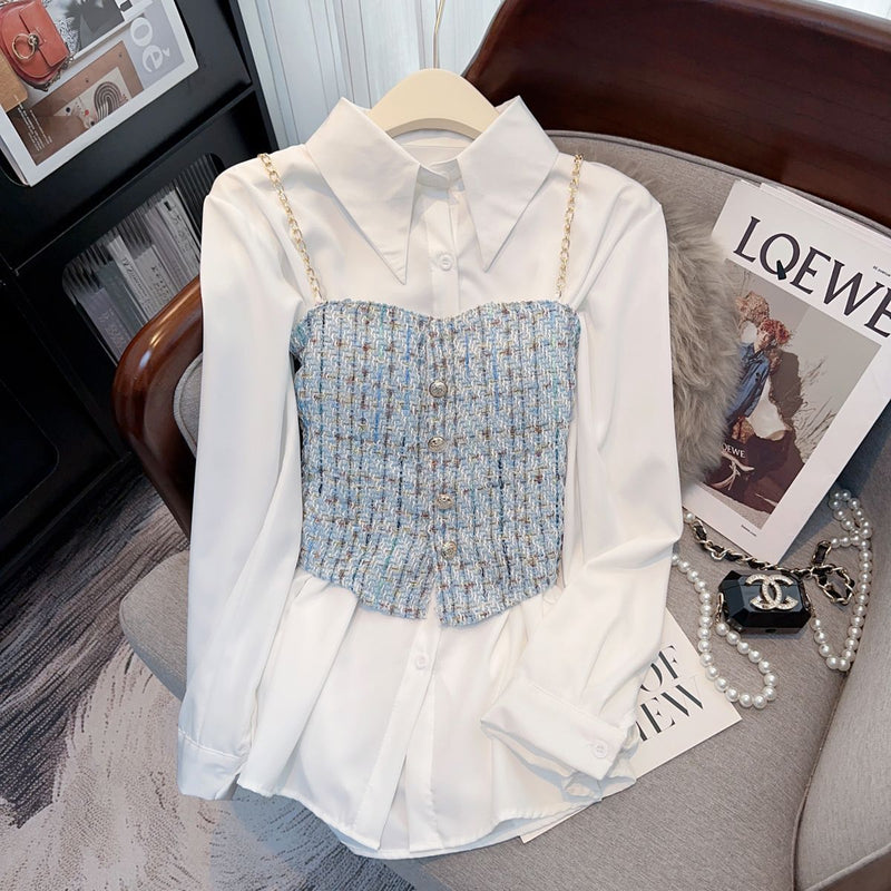 Designer-style Niche White Shirt Top Two-piece Set