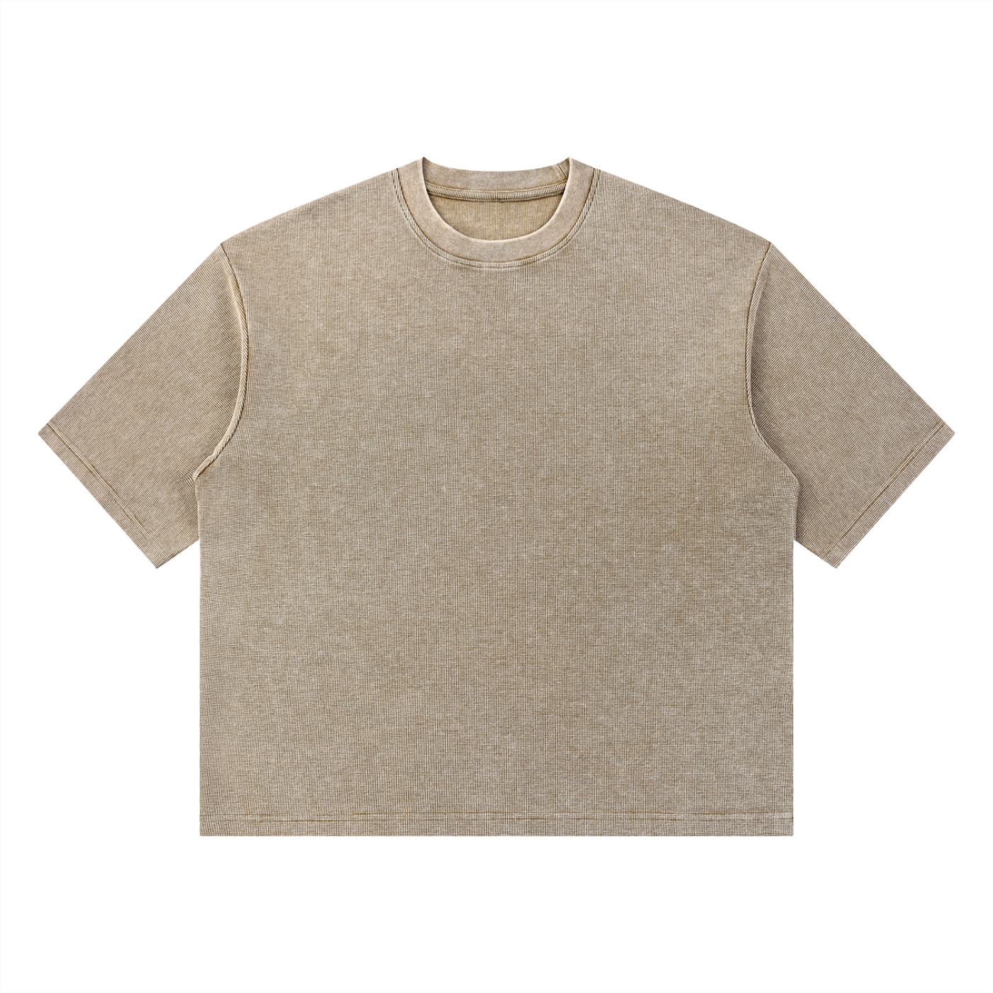 Unisex Mineral Wash Waffle Boxy T-Shirt – Oversized Textured Streetwear Tee