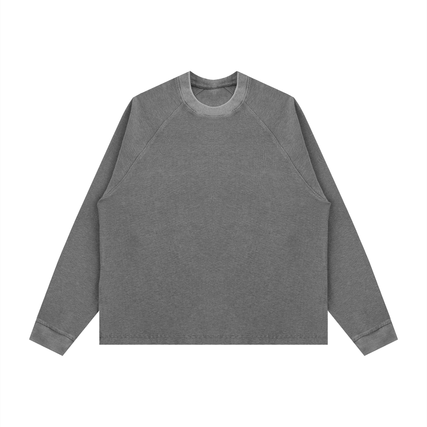 Unisex Vintage Wash Boxy Waffle T-Shirt – Oversized Textured Streetwear Tee